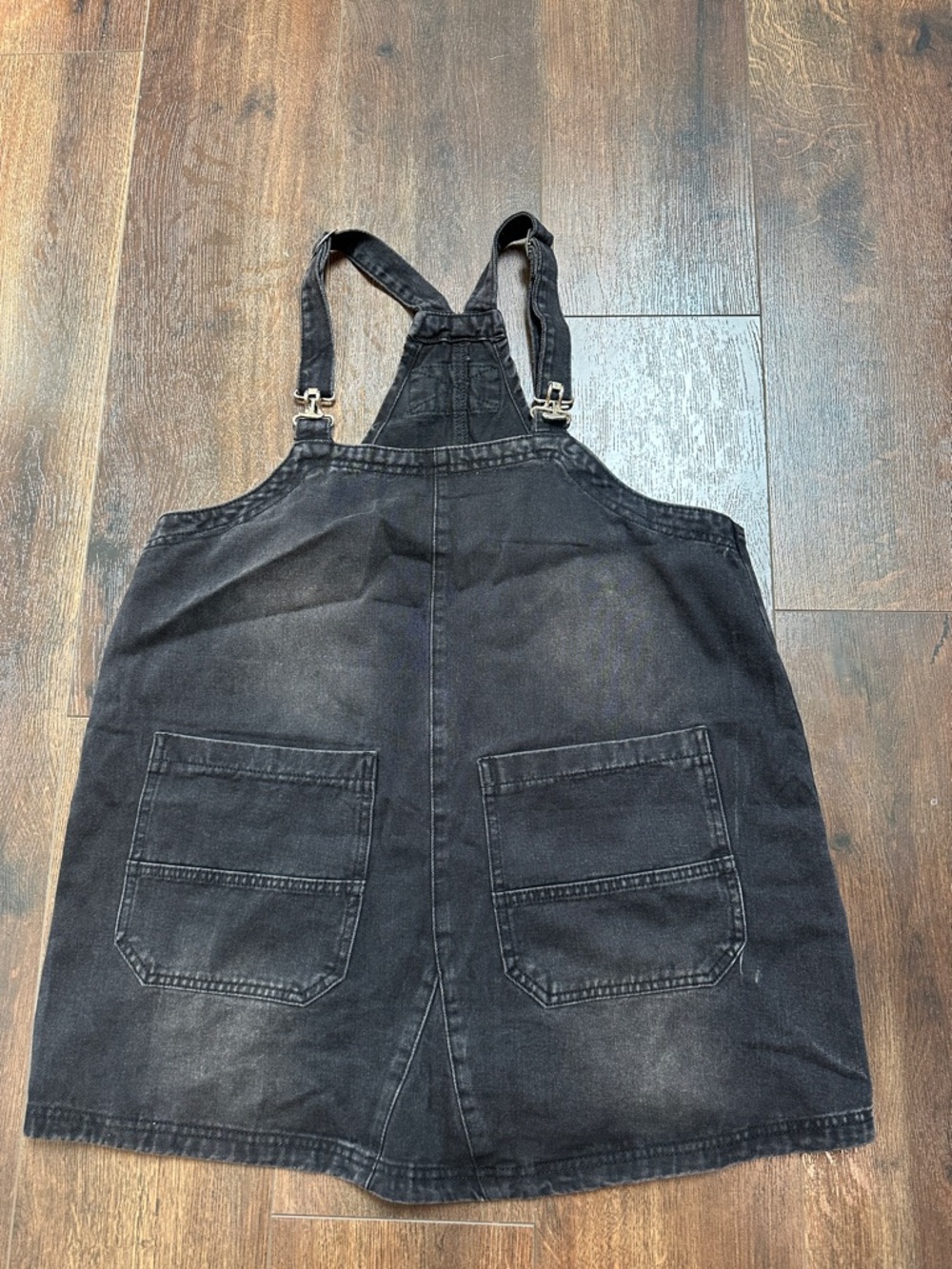 Amazon Black Denim Overall Mini Dress